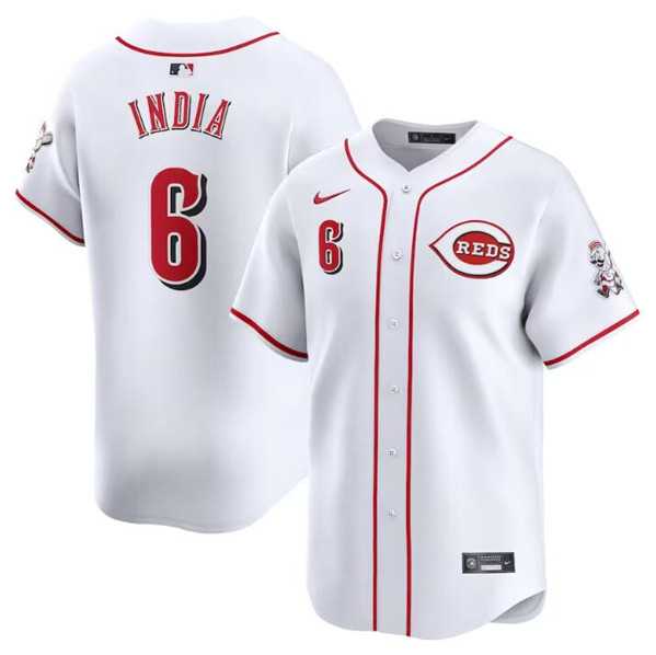 Men%27s Cincinnati Reds #6 Jonathan India White Home Limited Baseball Stitched Jersey Dzhi->chicago white sox->MLB Jersey